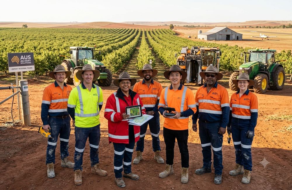 Regional agricultural team on site